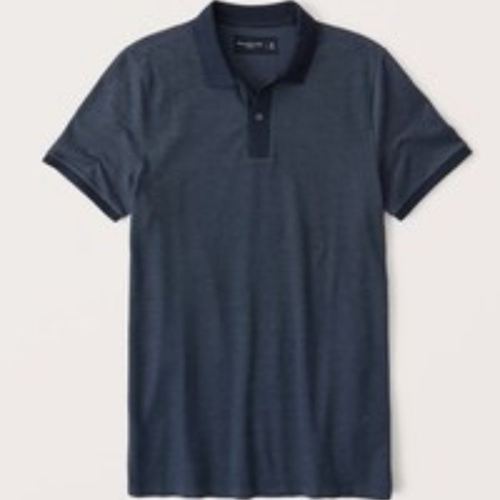 Abercrombie & Fitch Classic Stretch Polo in Navy